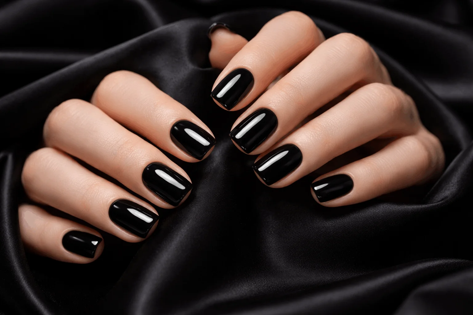 16 Gothic Nails Styles for a Bold Aesthetic 3 classic black gothic nails simple and bold style