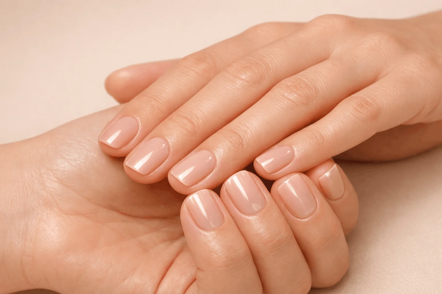 17 Champagne Nails Designs That Look Classy & Chic 3 classic glossy champagne nails manicure