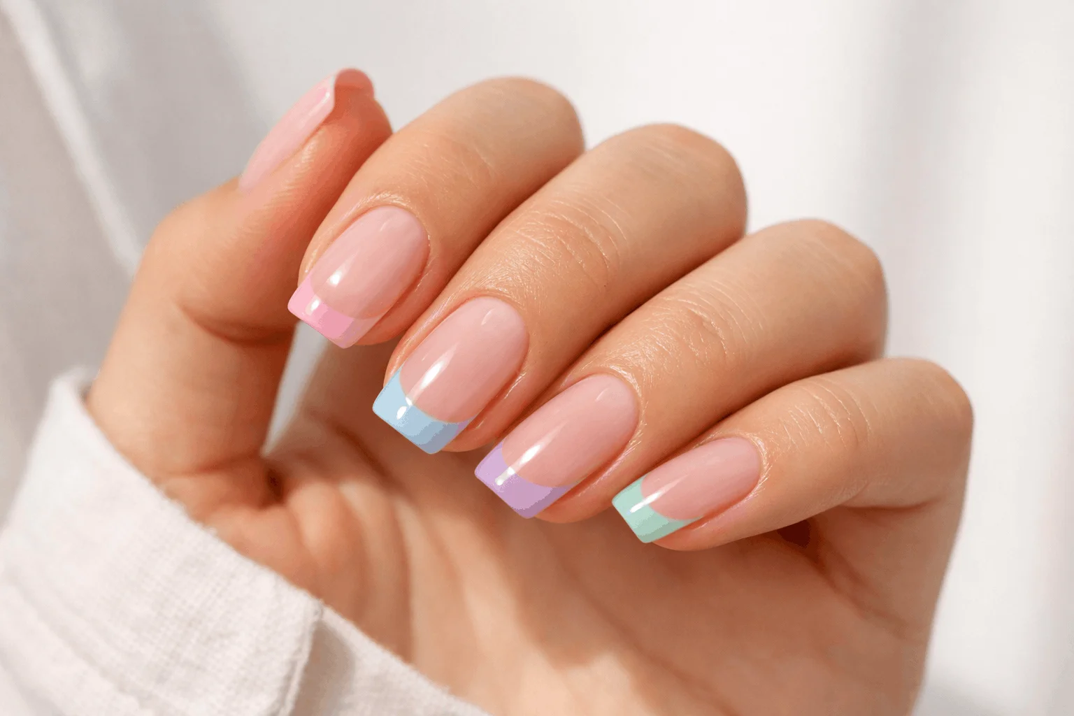 17 Teen Nails Ideas That Are Cute, Trendy & Easy 4 colorful french tip trendy teen nails