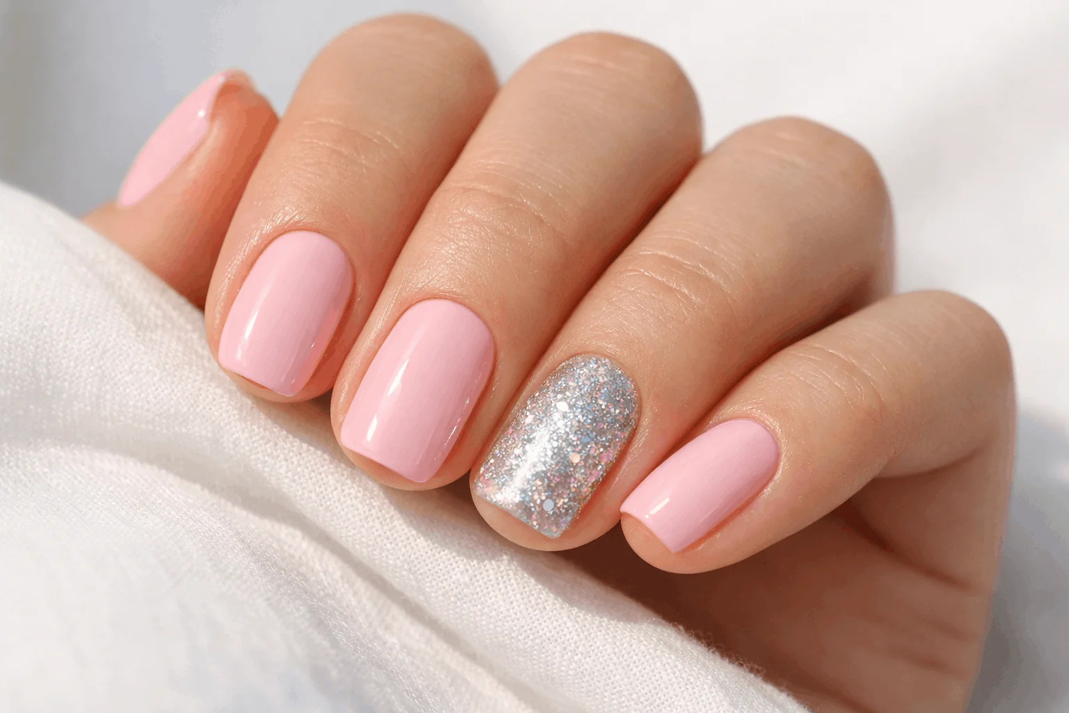 17 Teen Nails Ideas That Are Cute, Trendy & Easy 6 glitter accent trendy teen nails manicure