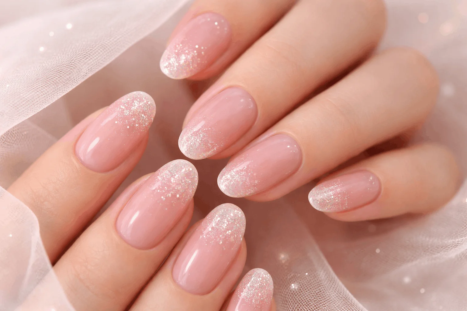 17 November Nails Designs That Stand Out 11 glitter fade november gel nails subtle sparkle manicure