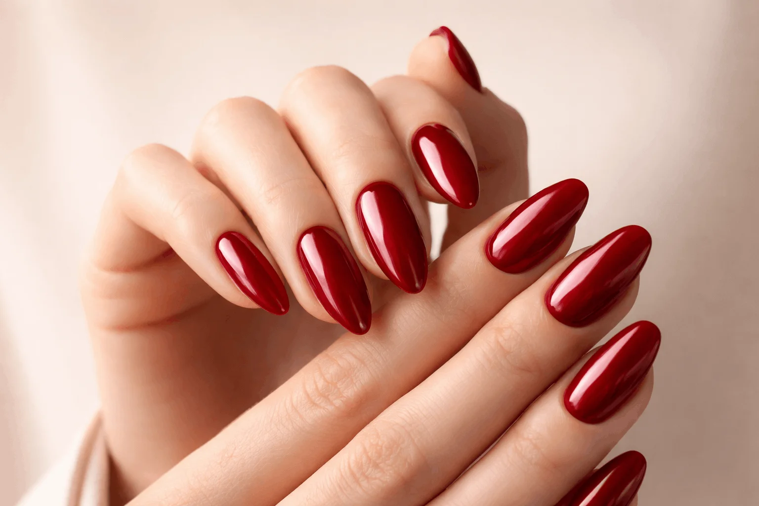 18 Red Halloween Nails for a Bold Spooky Look 2 glossy blood red halloween nails classic manicure