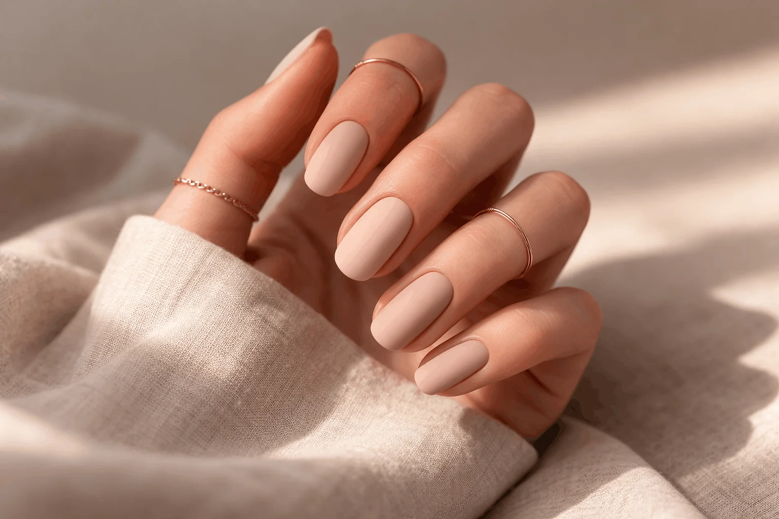 18 Minimalist Nails That Elevate Your Everyday Look 9 matte nude minimalist nails soft aesthetic
