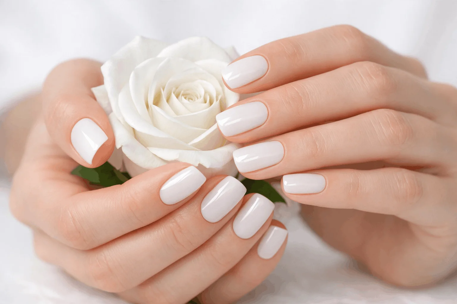 17 Best Nail Colors for Fair Skin That Look Stunning 3 milky white nails elegant manicure for fair skin