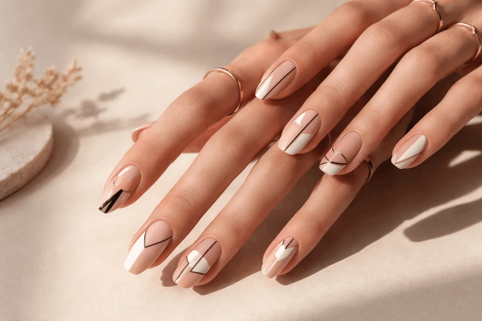 18 Minimalist Nails That Elevate Your Everyday Look 7 negative space minimalist nail art design