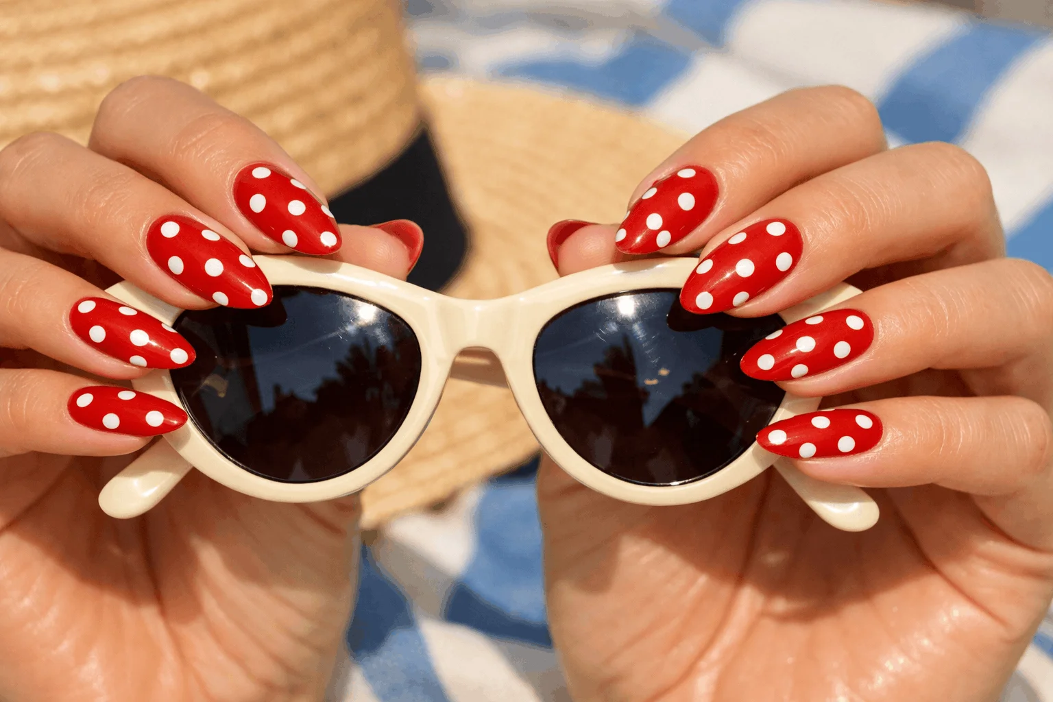 18 Red and White Nails Looks Perfect for Any Season 8 retro red nails with white polka dots manicure