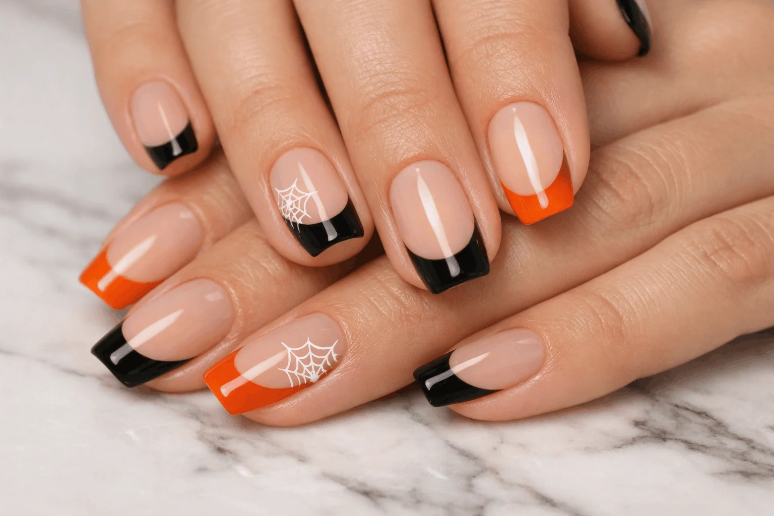 19 Simple Halloween Nails Anyone Can Try at Home 7 simple halloween french tip nails design