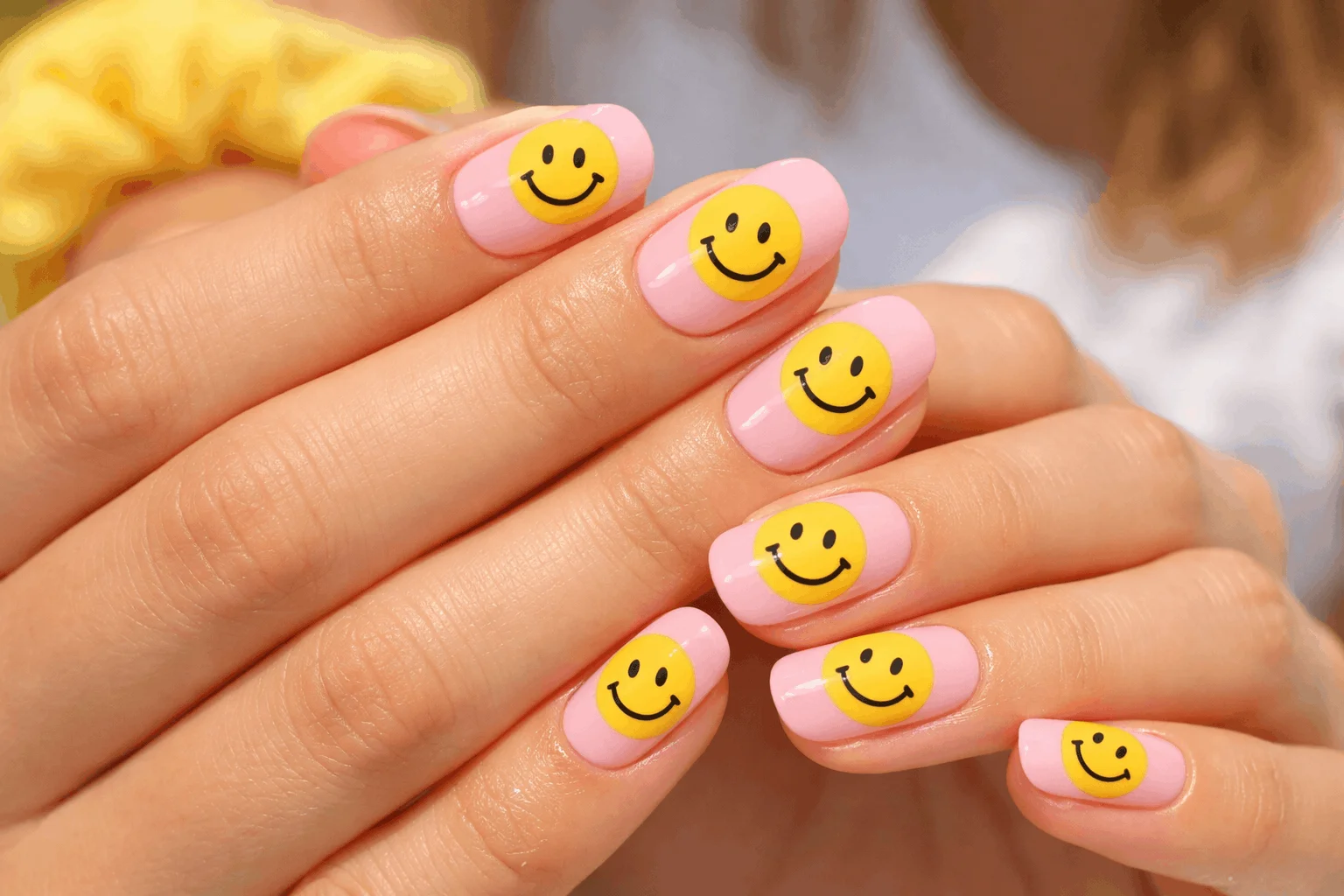 17 Teen Nails Ideas That Are Cute, Trendy & Easy 5 smiley face cute teen nails idea