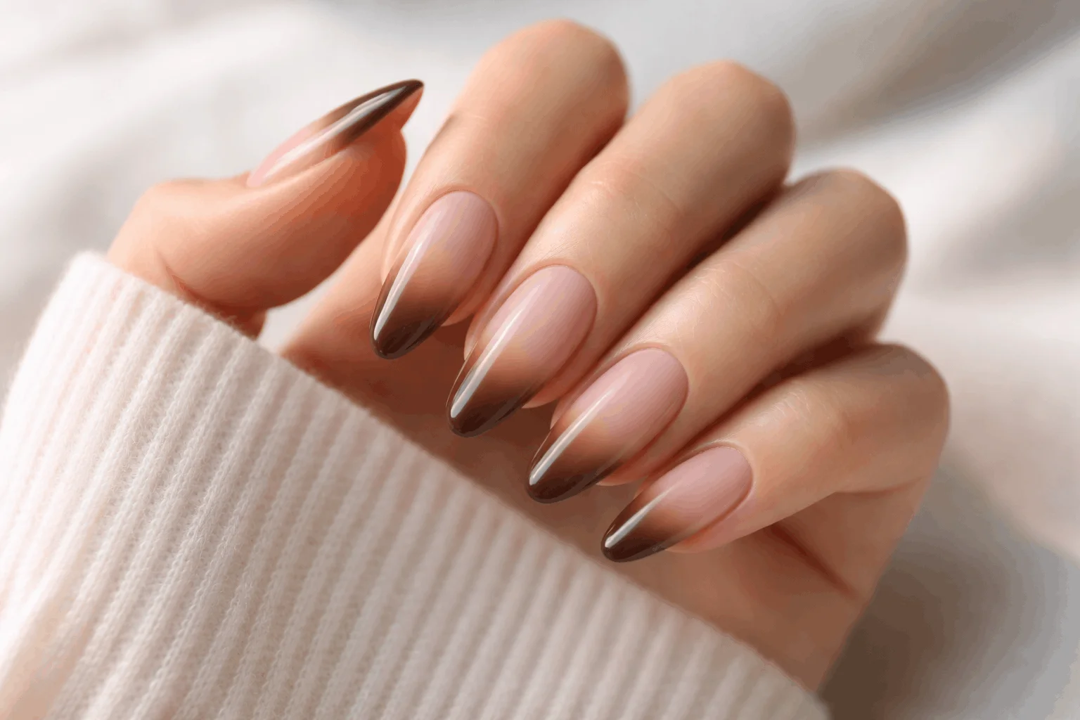 19 Brown Ombre Nails That Elevate Your Style 10 Brown ombre french tip nails elegant style