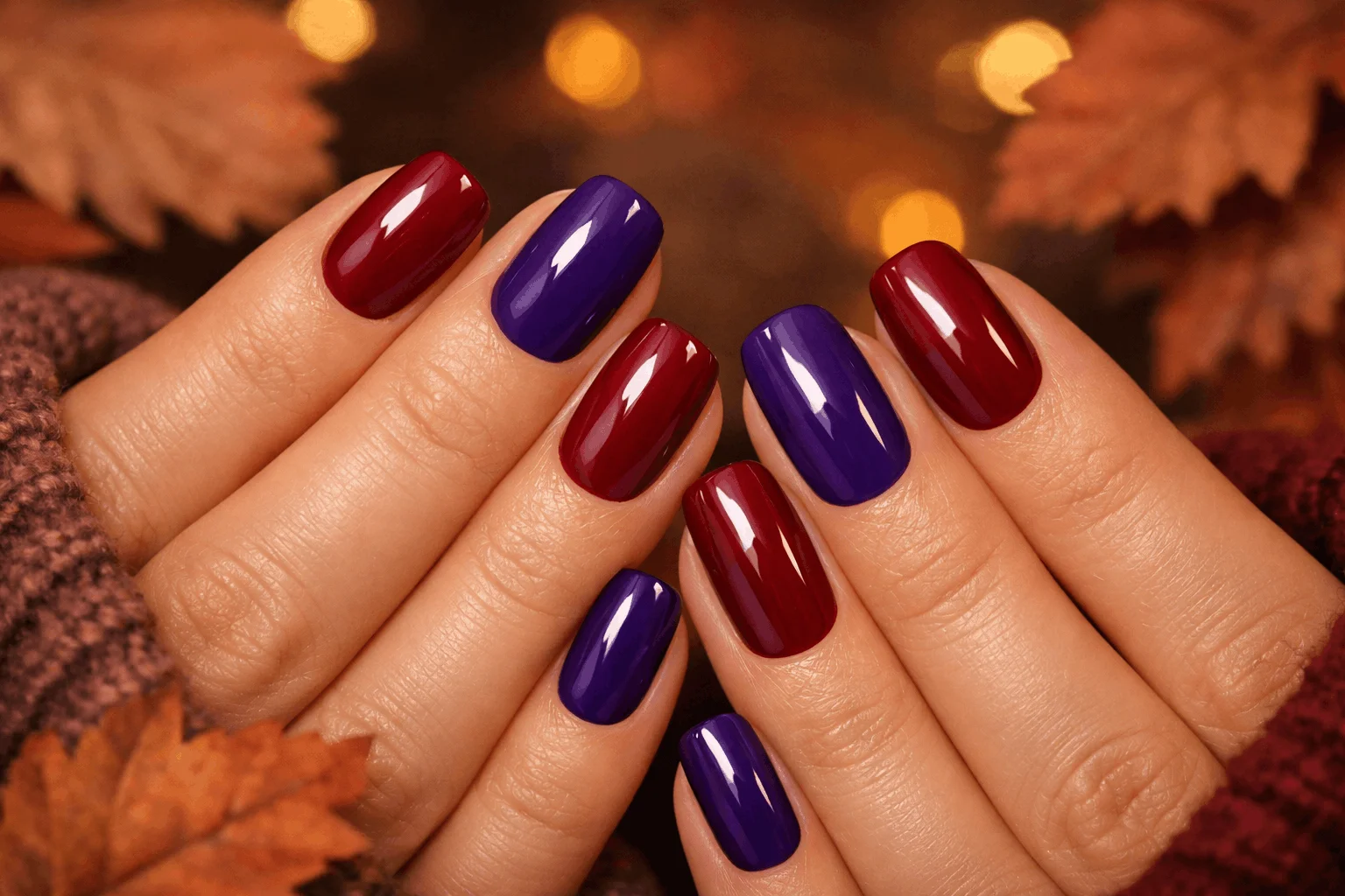 12 Purple Fall Nails Ideas You’ll Want to Copy 12 Burgundy and purple fall nails combo design