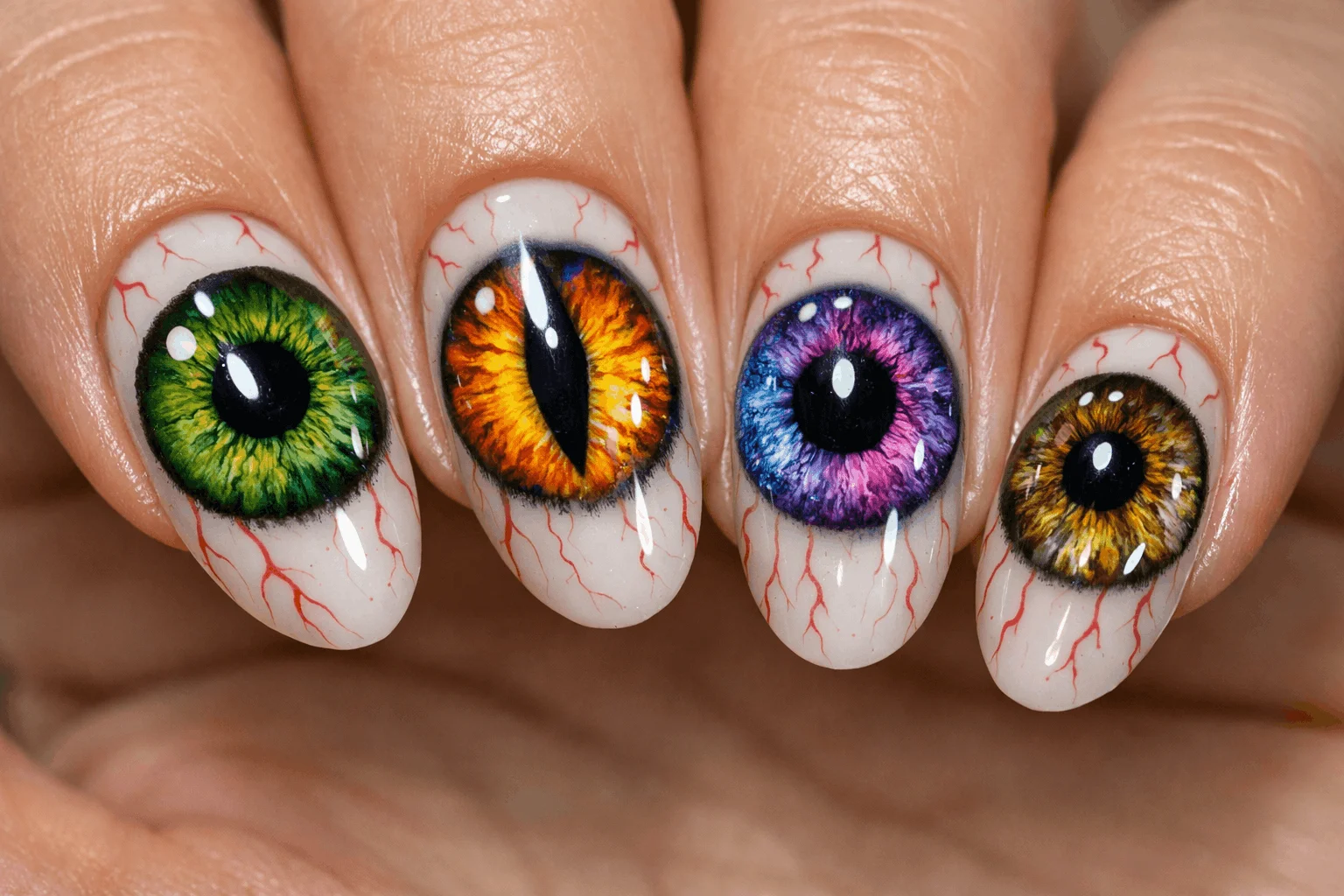 12 Spooky Halloween Nails That Scream Creepy Chic 10 Eyeball creepy halloween nails design