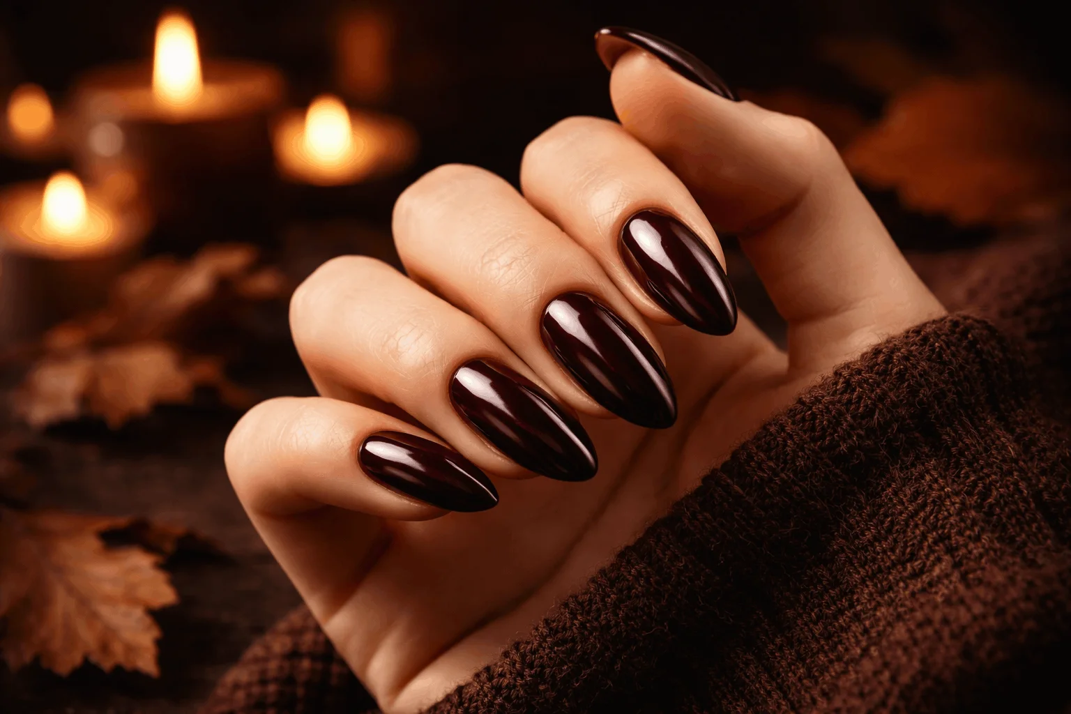 10 Simple Fall Nails Perfect for Everyday Chic 9 Glossy burgundy simple fall nails for elegant look