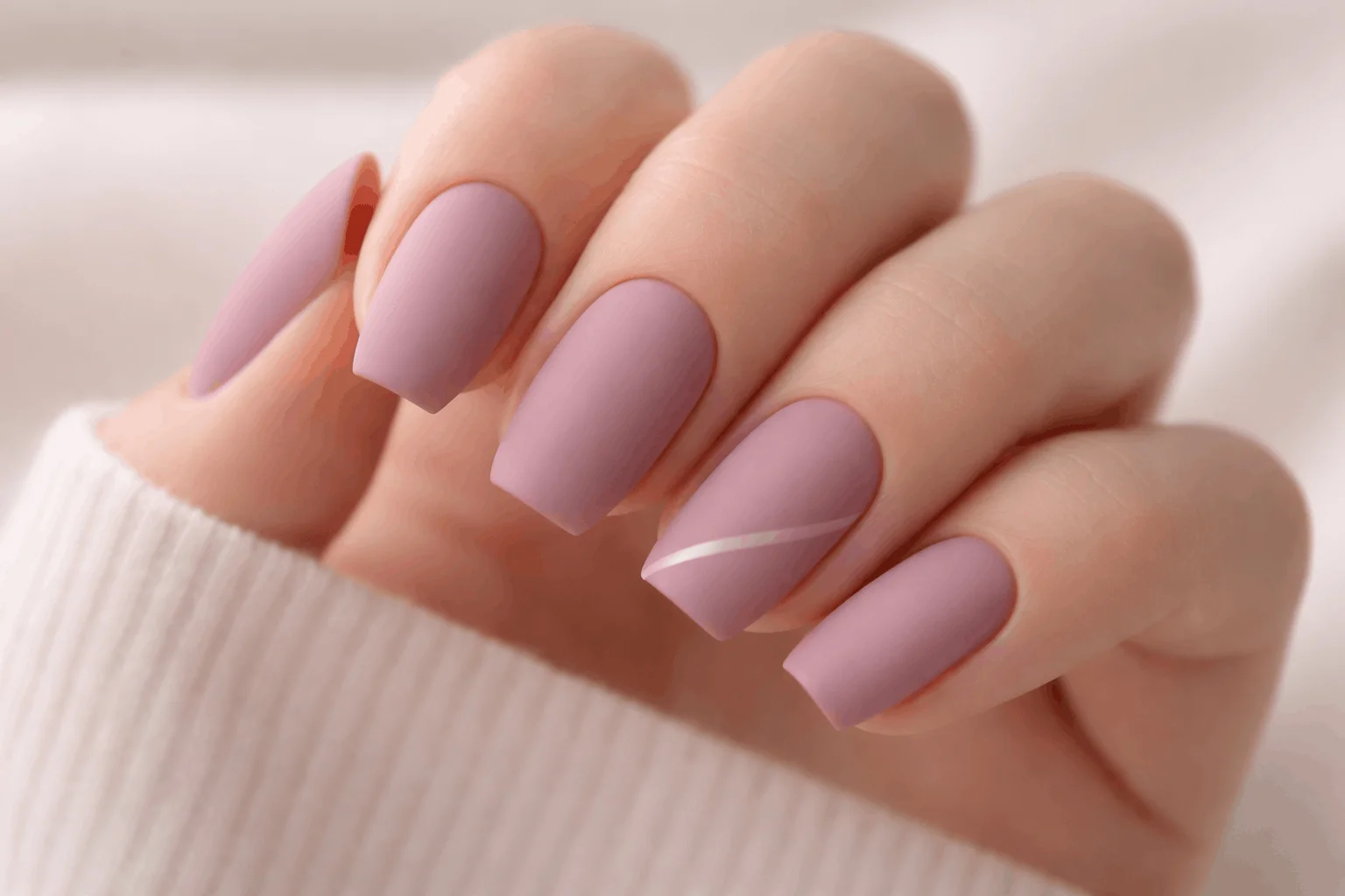 11 Pink Autumn Nails That Are Soft & Stunning 4 Mauve pink minimalist fall nails design