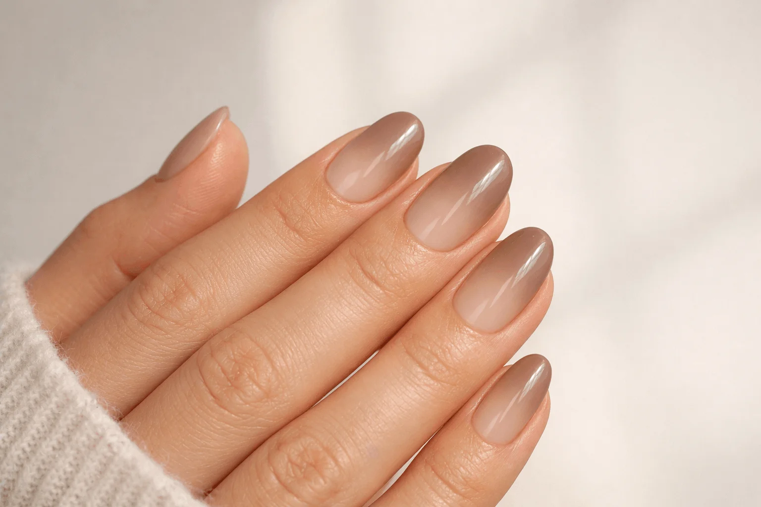19 Brown Ombre Nails That Elevate Your Style 5 Minimal nude brown ombre nails for everyday style