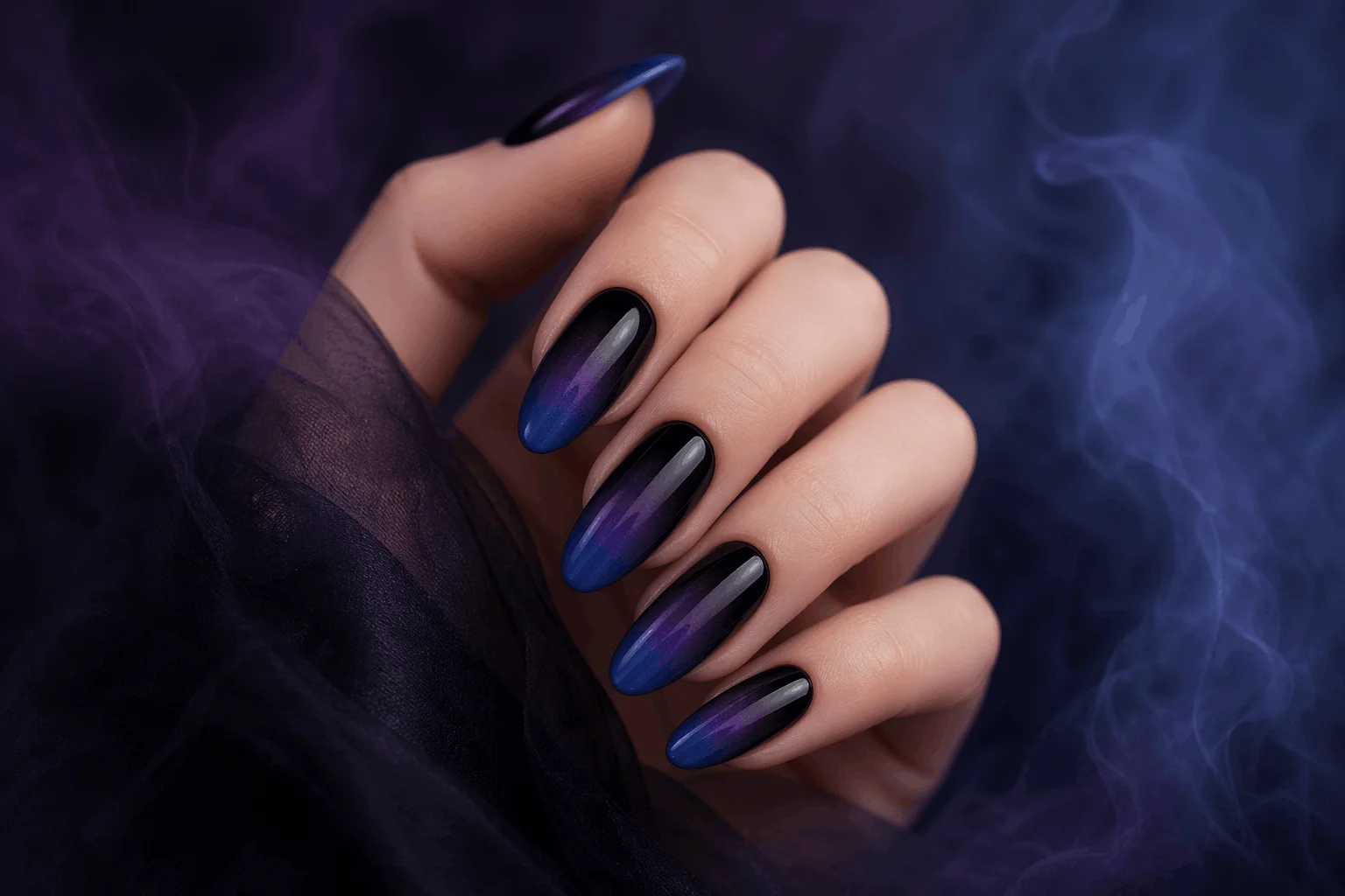 12 Witchy Nails That Feel Pure Dark Magic 13 Ombre witchy nails with dark gradient effect