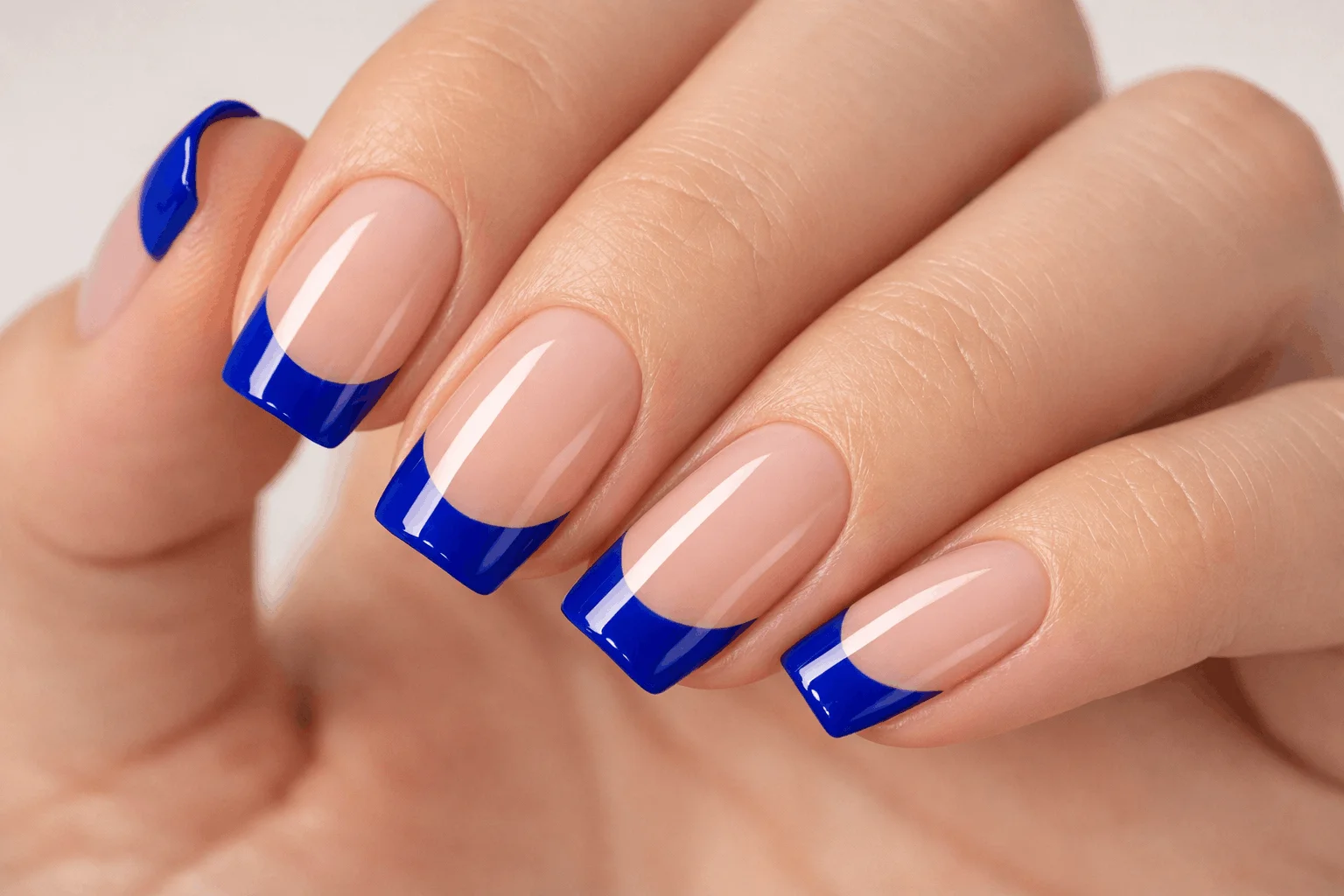 19 Royal Blue Nails for Stunning Manicures 5 Royal blue French tip nails modern elegant design