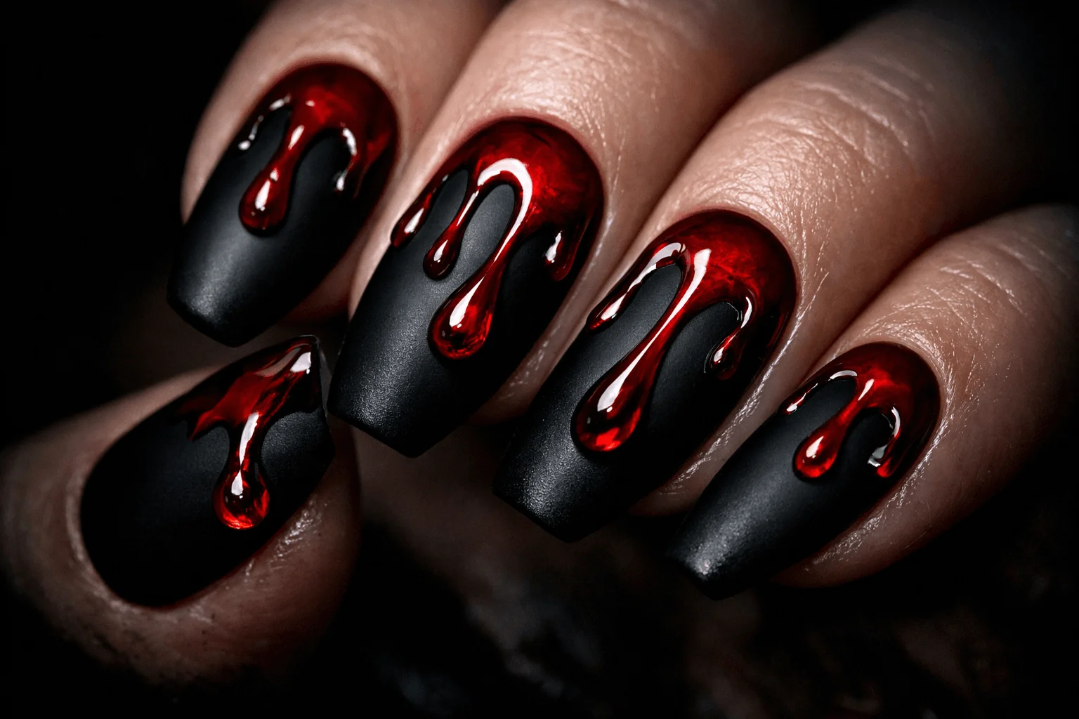 12 Spooky Halloween Nails That Scream Creepy Chic 3 Scary halloween nails with blood drip design