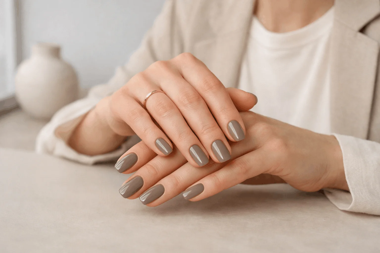 10 Simple Fall Nails Perfect for Everyday Chic 11 Taupe simple fall nails for everyday chic style