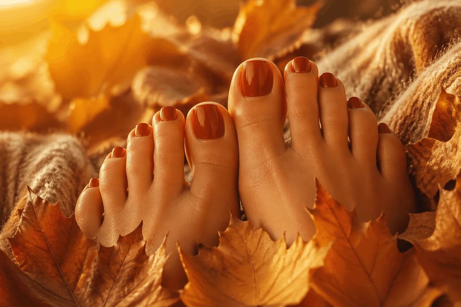 10 Fall Pedicure Ideas to Elevate Your Style 2 burnt orange fall toe nail colors autumn pedicure