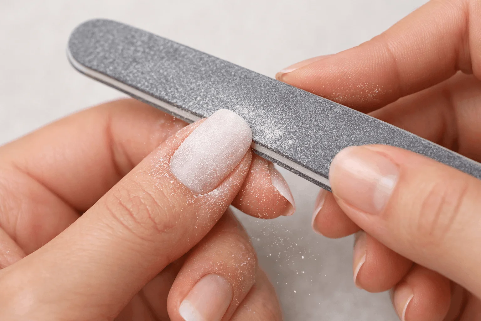 18 Smart Tips to Get Gel Nails Off at Home Safely 3 filing gel nails before removal at home