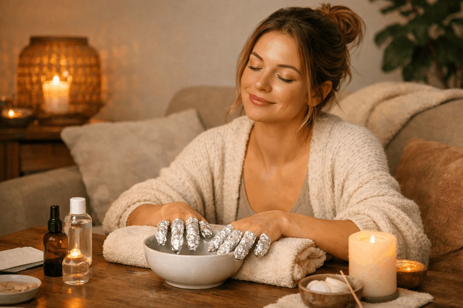 18 Smart Tips to Get Gel Nails Off at Home Safely 5 waiting for gel nails to soak off at home