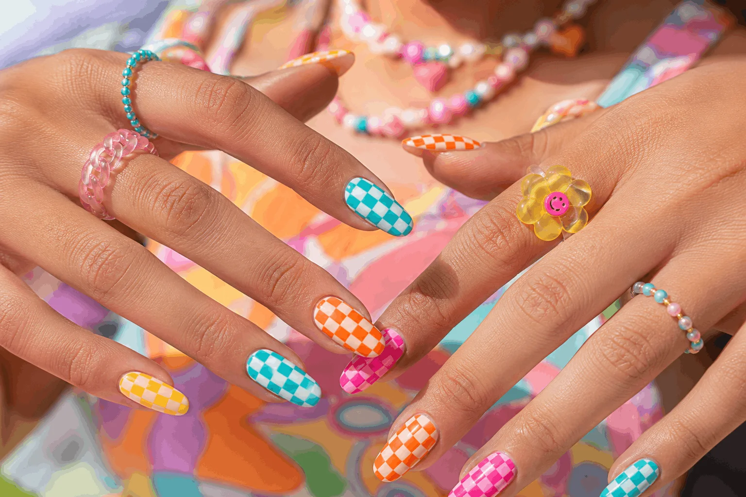 12 Coachella Nails Designs That Steal the Spotlight 6 Boho nails featuring tribal patterns and earthy tones