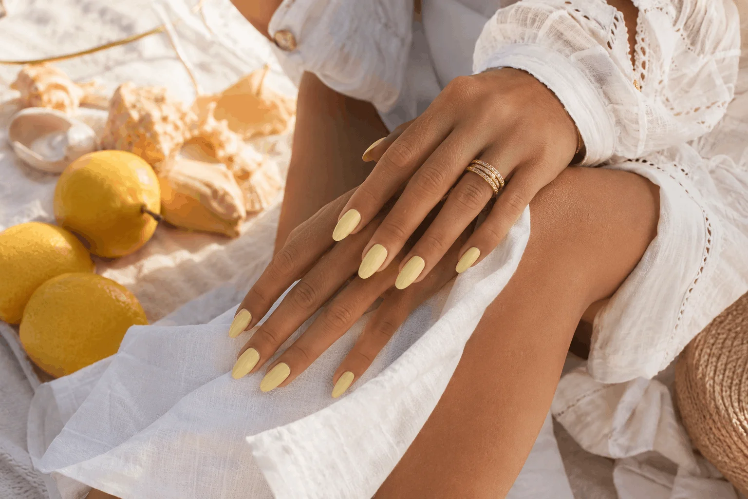 11 Summer Nail Colors Everyone Will Copy in 2026 2 Butter yellow summer nails with glossy elegant manicure