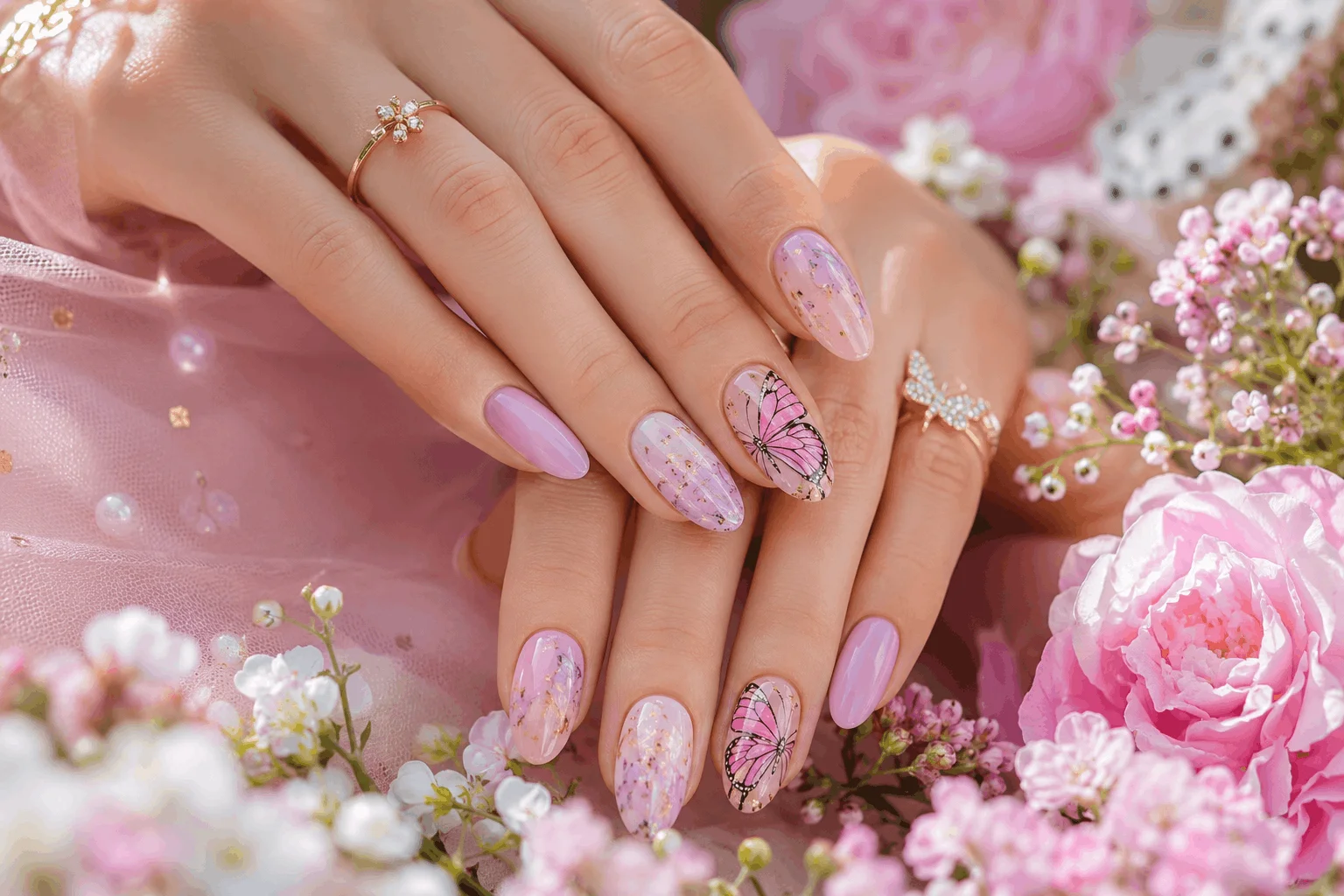 10 Cute May Nails You'll Want to Copy This Season 7 Butterfly nail art with pastel spring colors