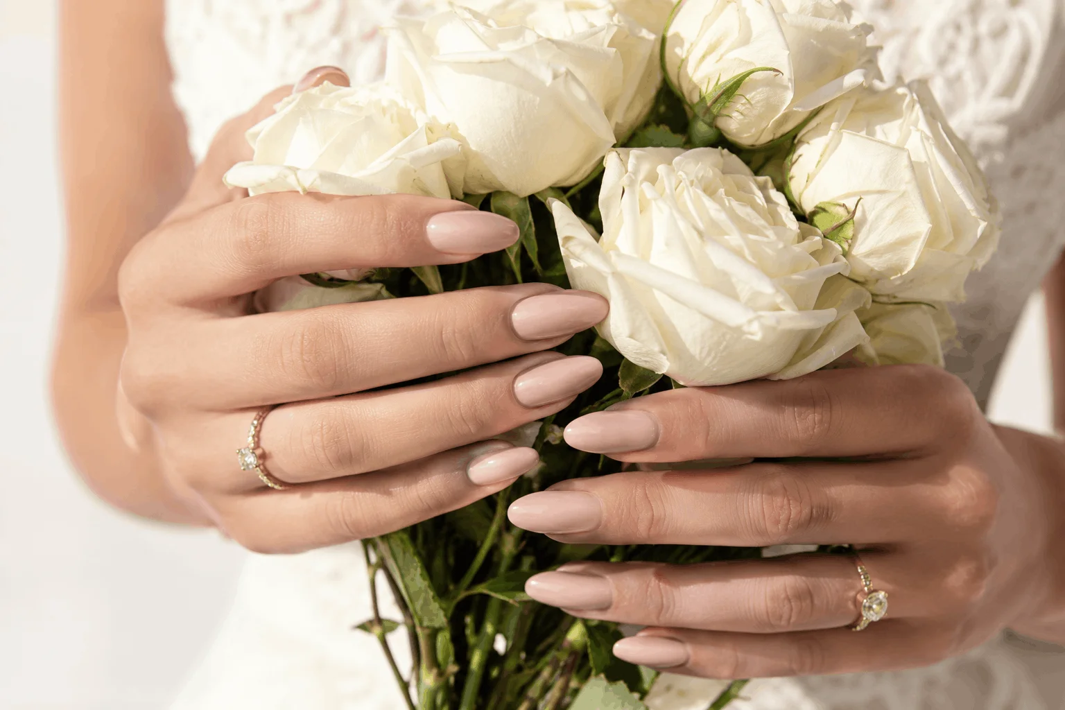 10 Summer Wedding Nails That Look So Elegant 2 Classic nude summer wedding nails with elegant bridal style