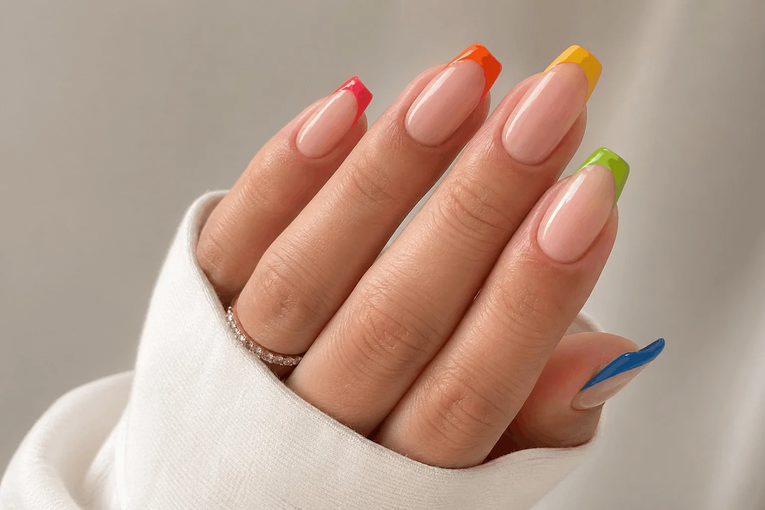 10 Summer Acrylic Nails 2026 That Look Stunning 9 Colorful French tip summer nails 2026