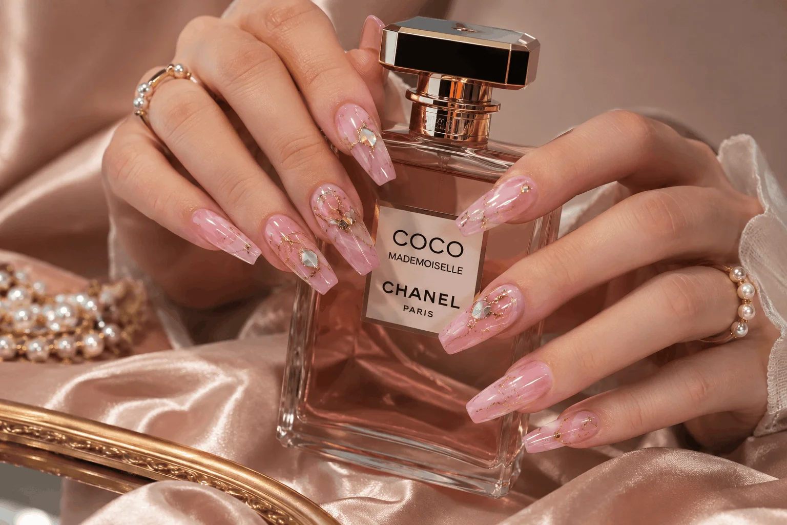 10 Pink Prom Nails That Are Pure Prom Queen 9 Durable pink acrylic prom nails with trendy nail art