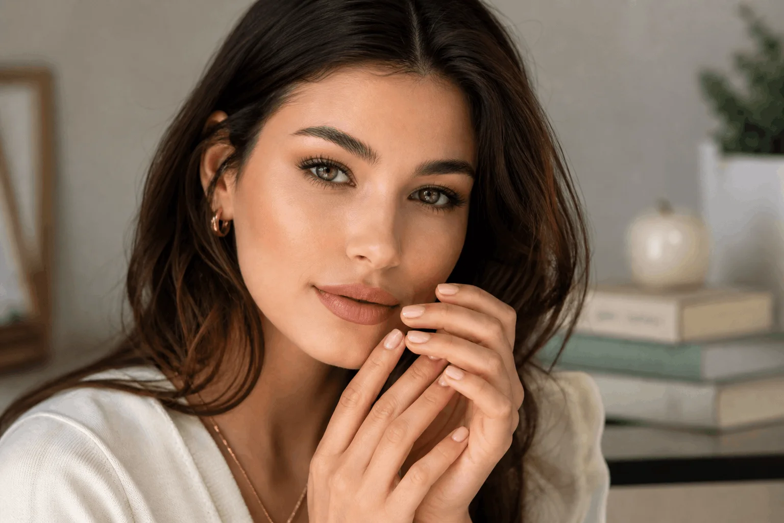 10 Short Back to School Nails for a Clean Look 1 Glamorous model showing short back to school nails clean look