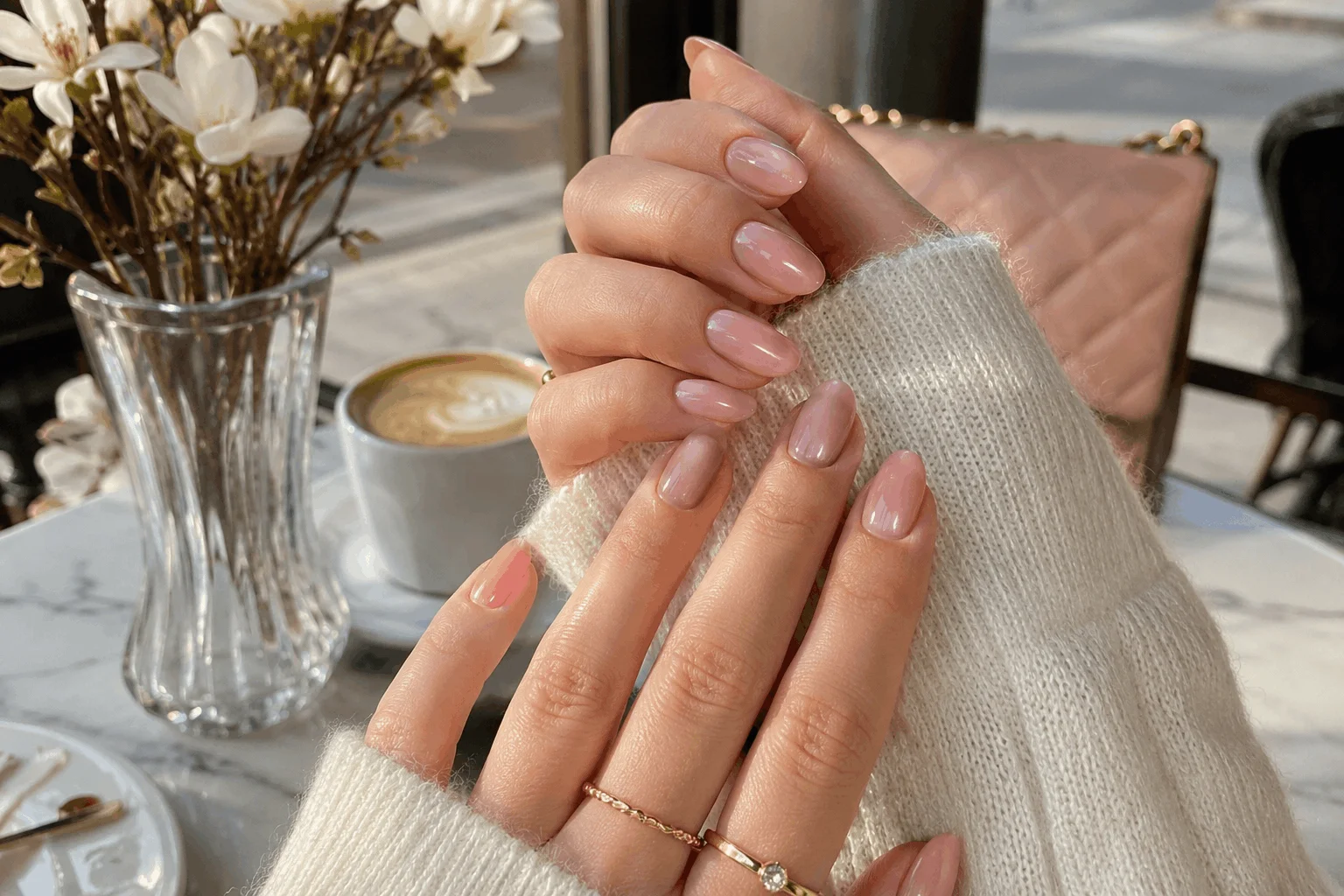 10 Spring Nails Ideas That Look So Pretty in Photos 2 Glossy soft pink spring nails with elegant feminine styling