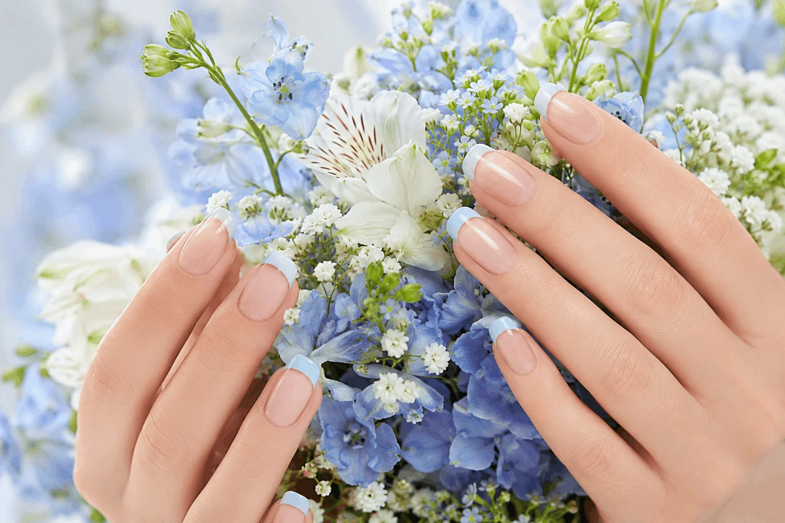 11 Light Blue Spring Nails for a Fresh New Look 3 Light blue French tip manicure