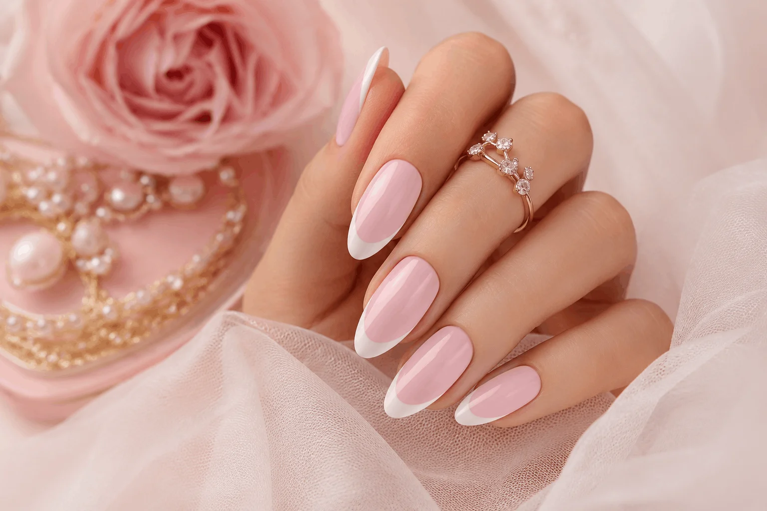 10 Pastel Pink Nails Every Trendy Girl Loves 6 Light pastel pink nails with modern French tips