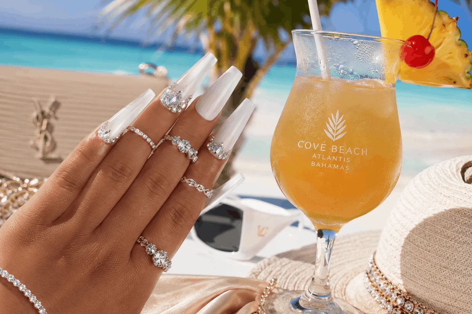 10 White Summer Nails That Feel Classy & Fresh 10 Long white acrylic nails with glamorous summer vibe