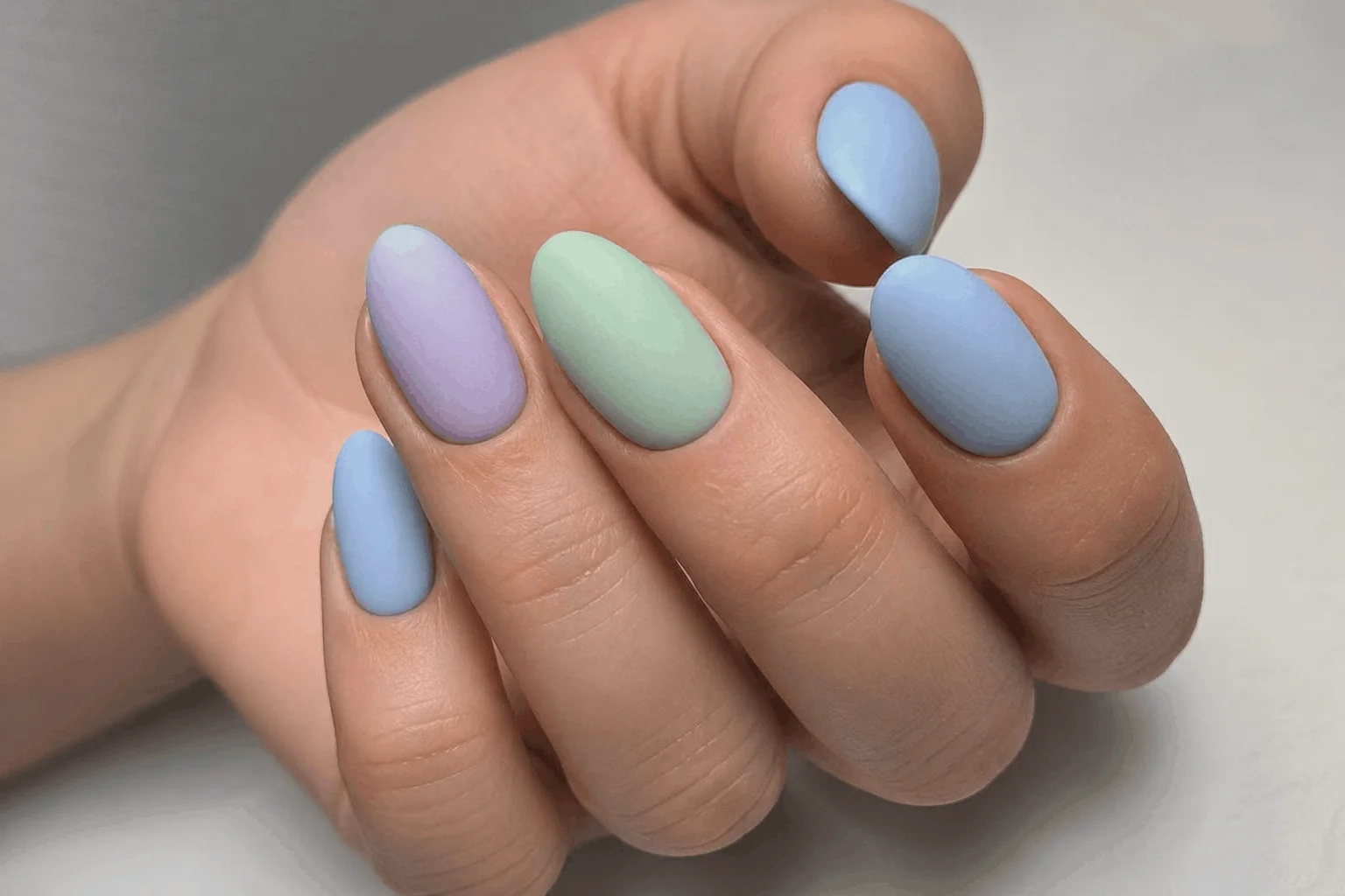 10 End of Summer Nails for a Perfect Seasonal Shift 8 Matte pastel nails in soft muted colors