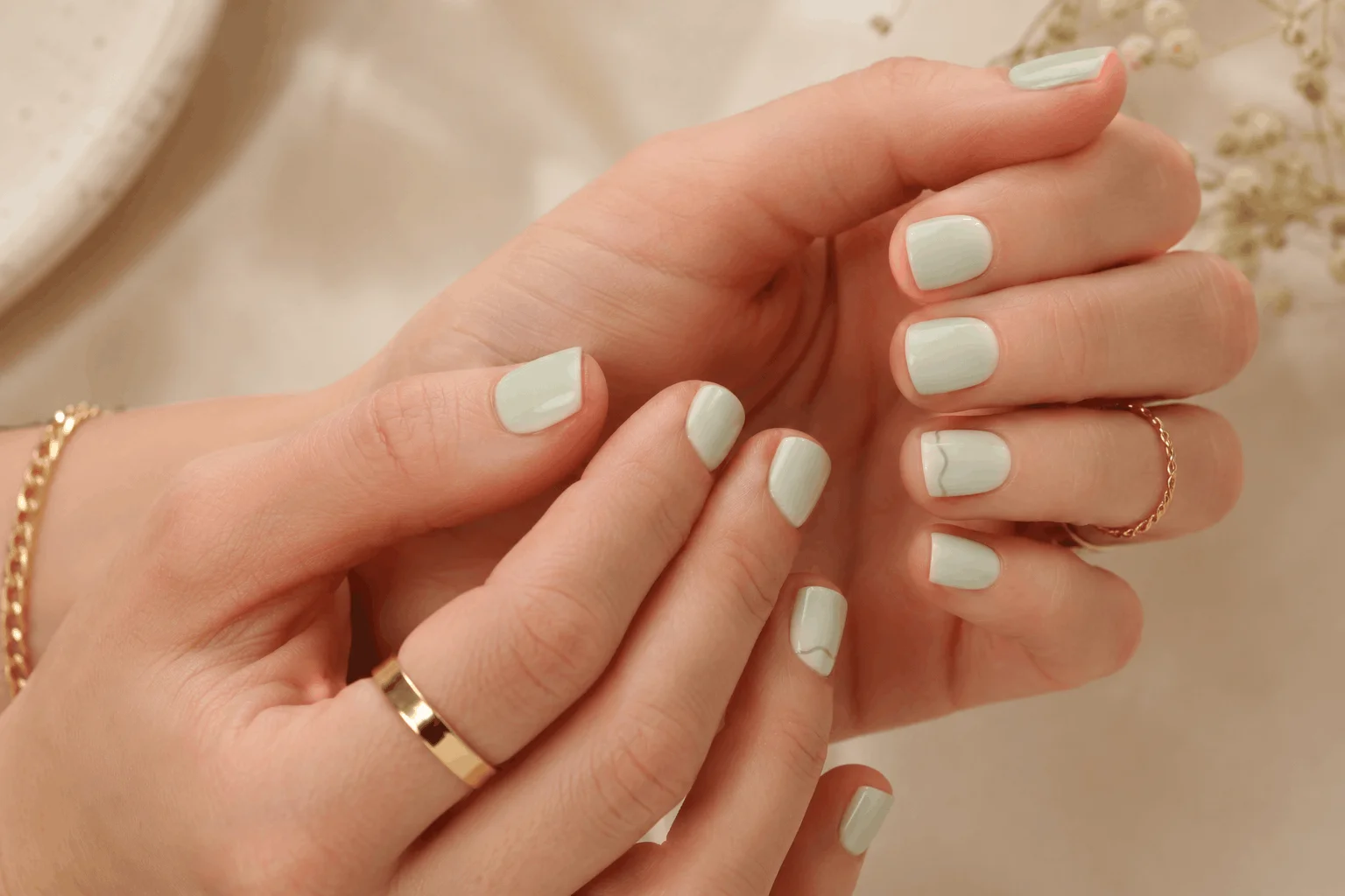 10 Spring Nails Ideas That Look So Pretty in Photos 6 Minimal mint green spring manicure with modern nail design