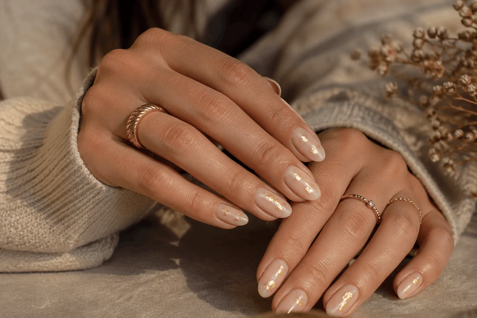 11 Autumn Nails Aesthetic Styles You’ll Copy 7 Minimalist gold accent autumn nails aesthetic
