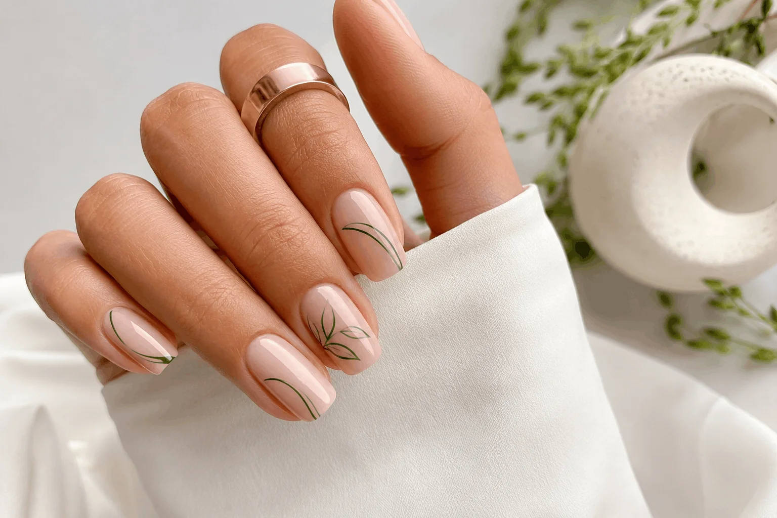 12 Saint Patricks Day Nails That Feel Extra Lucky 7 Minimalist green nail designs