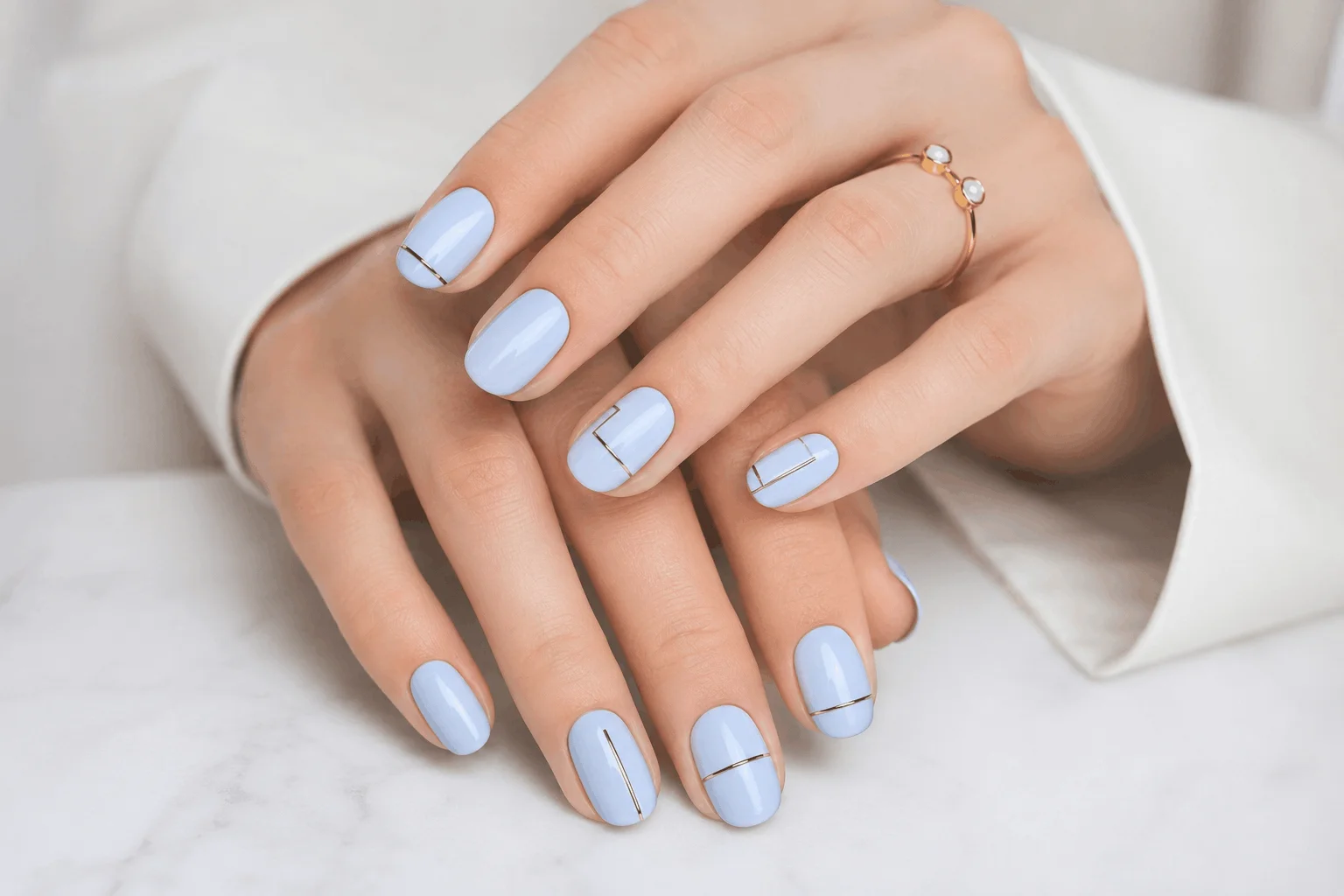 11 Light Blue Spring Nails for a Fresh New Look 9 Minimalist light blue manicure