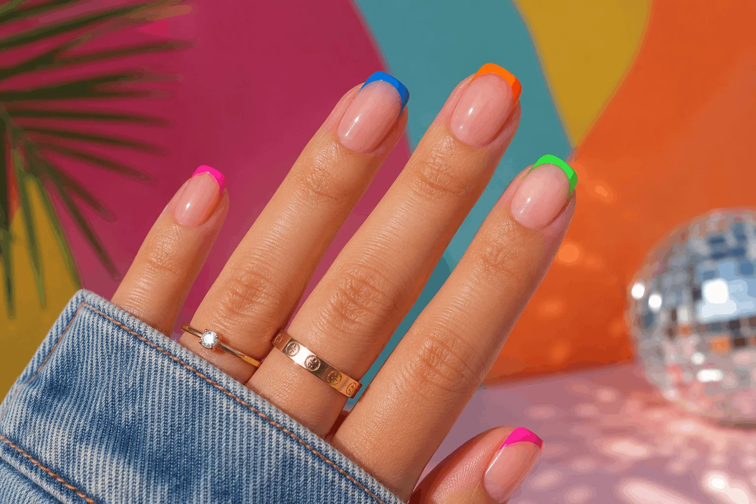 12 Coachella Nails Designs That Steal the Spotlight 10 Modern neon French tip manicure for music festivals