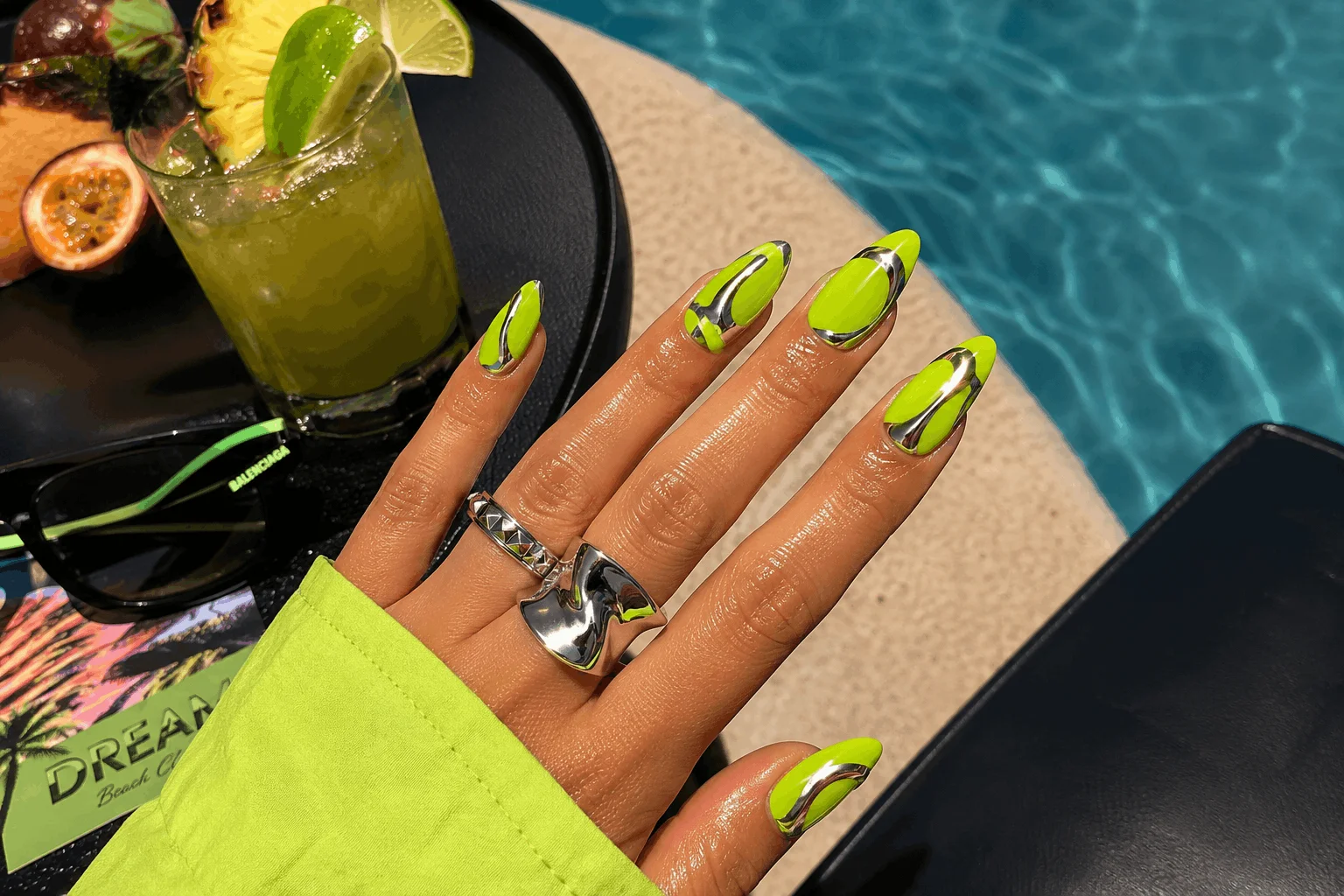 11 Summer Nail Colors Everyone Will Copy in 2026 11 Neon lime bold summer nails with trendy manicure style