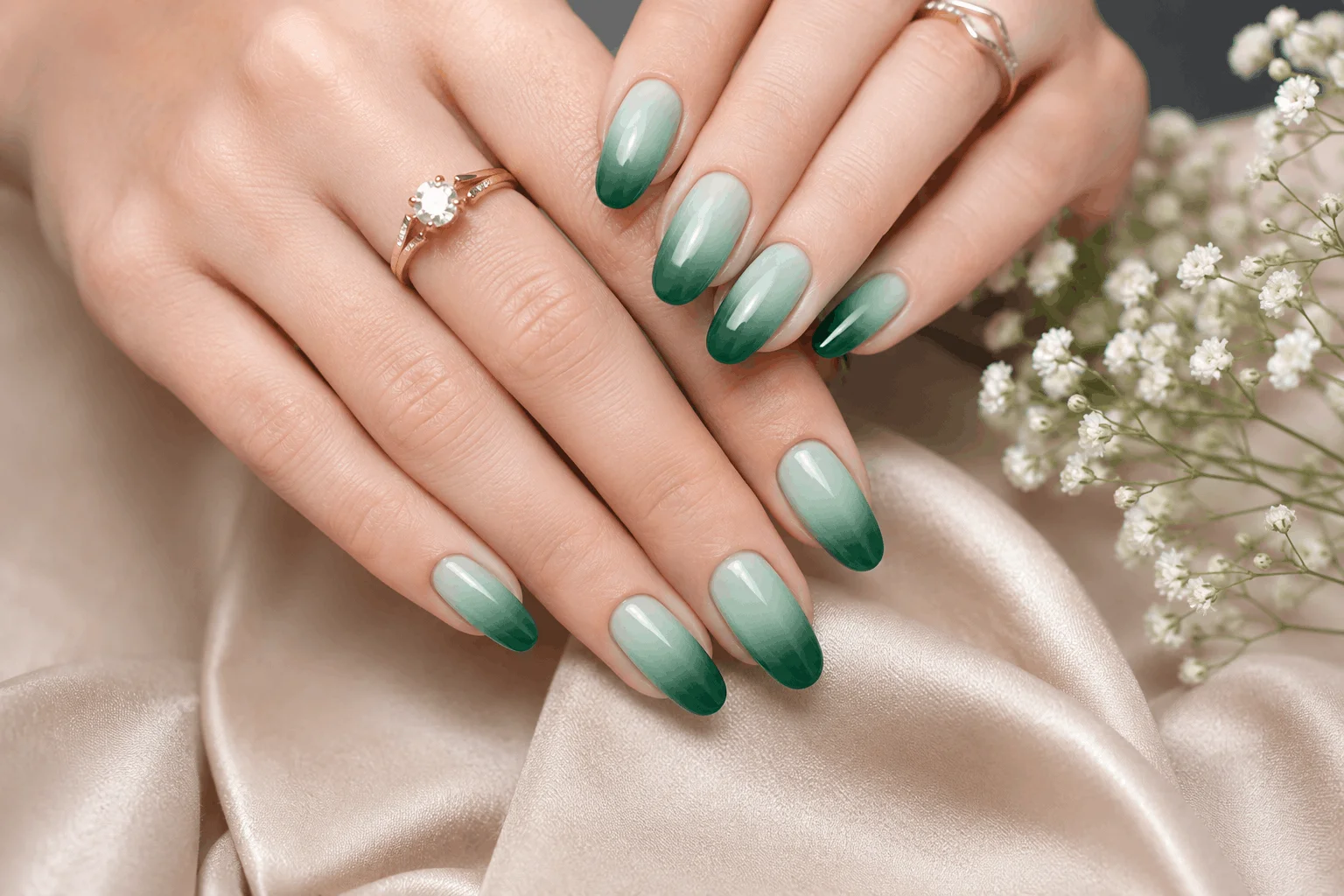 12 Saint Patricks Day Nails That Feel Extra Lucky 10 Ombre green Saint Patrick's Day nails