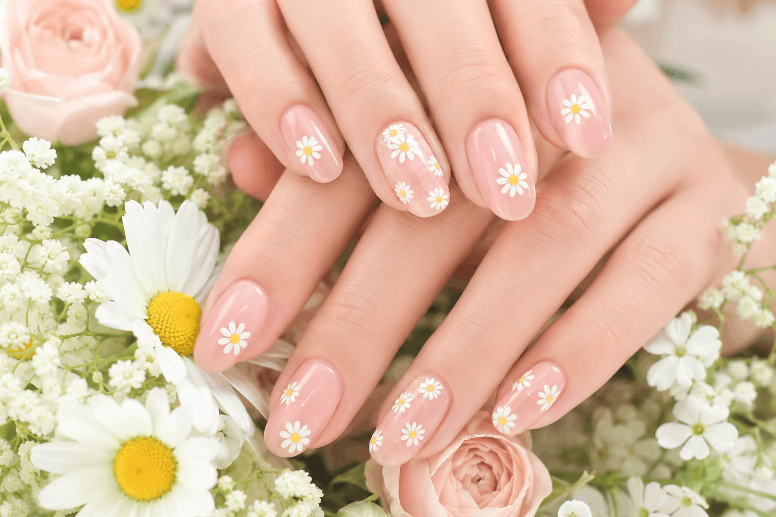 10 Cute May Nails You'll Want to Copy This Season 2 Pastel daisy nail art manicure for May
