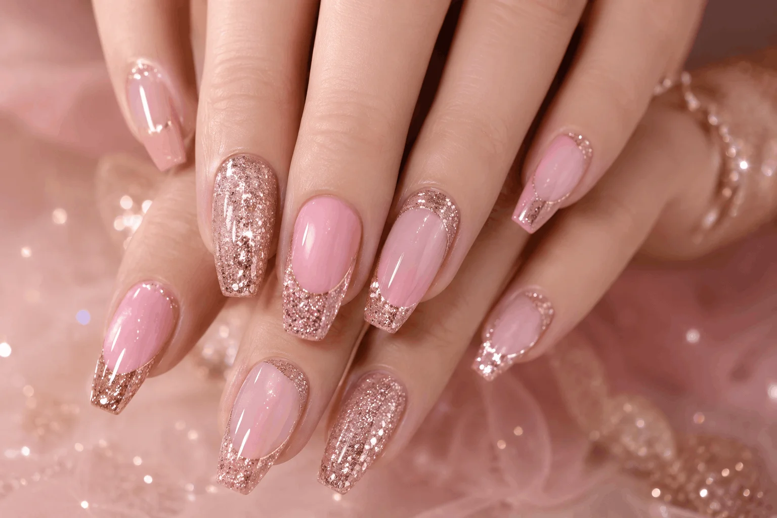 10 Pastel Pink Nails Every Trendy Girl Loves 7 Pastel pink nails with sparkling glitter accents