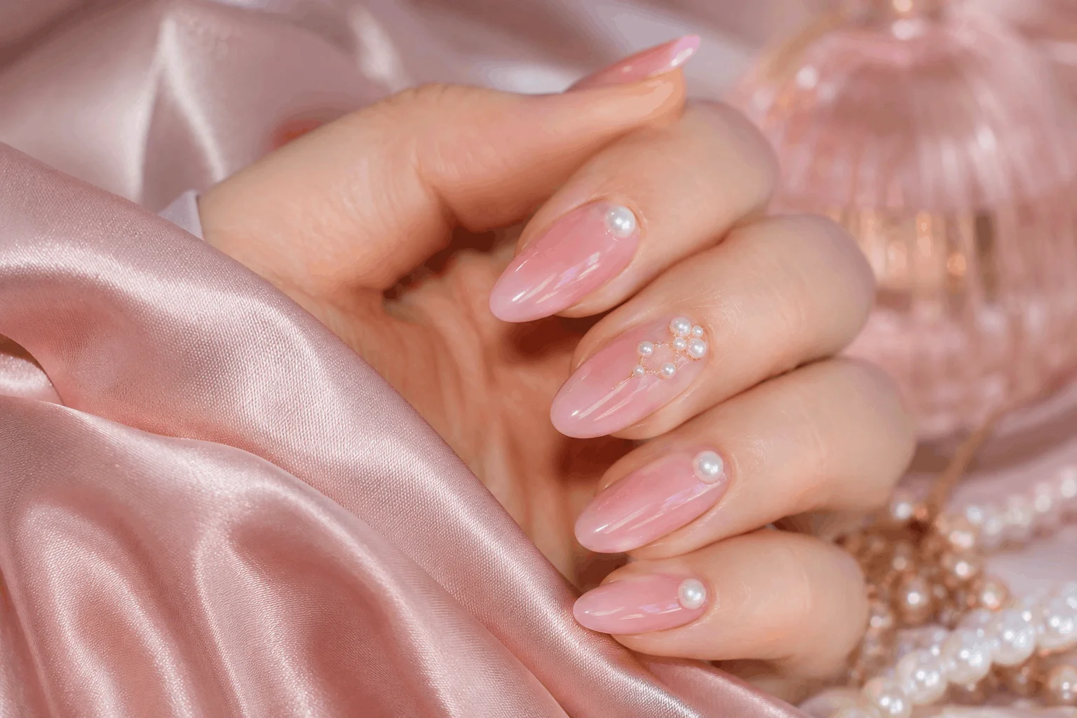 10 Pastel Pink Nails Every Trendy Girl Loves 9 Pink aesthetic nails decorated with elegant pearls