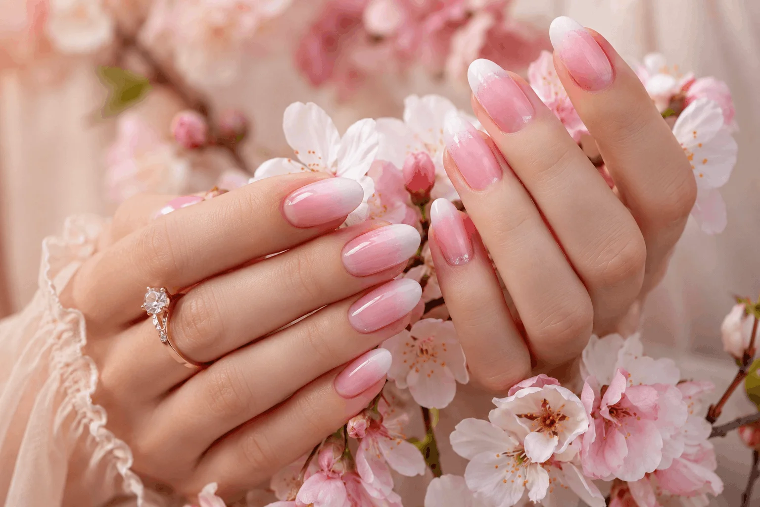 10 Cute May Nails You'll Want to Copy This Season 9 Pink ombre nails with romantic spring style