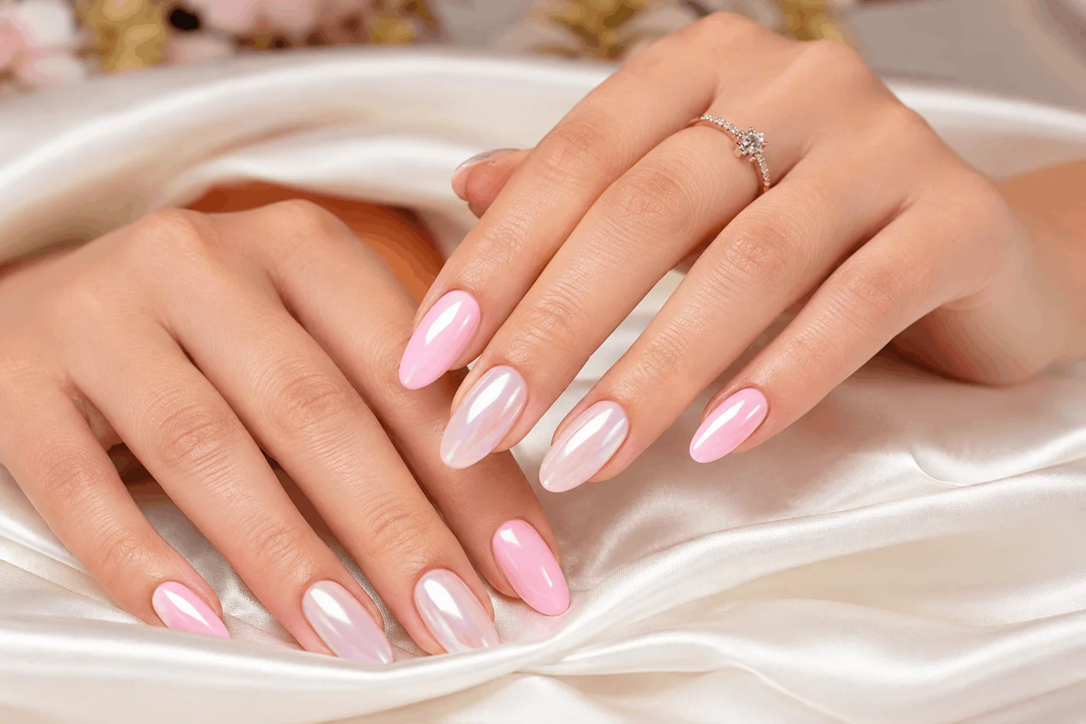 10 Spring Chrome Nails Every Girl Will Copy 9 Spring gel chrome nails with glossy salon finish