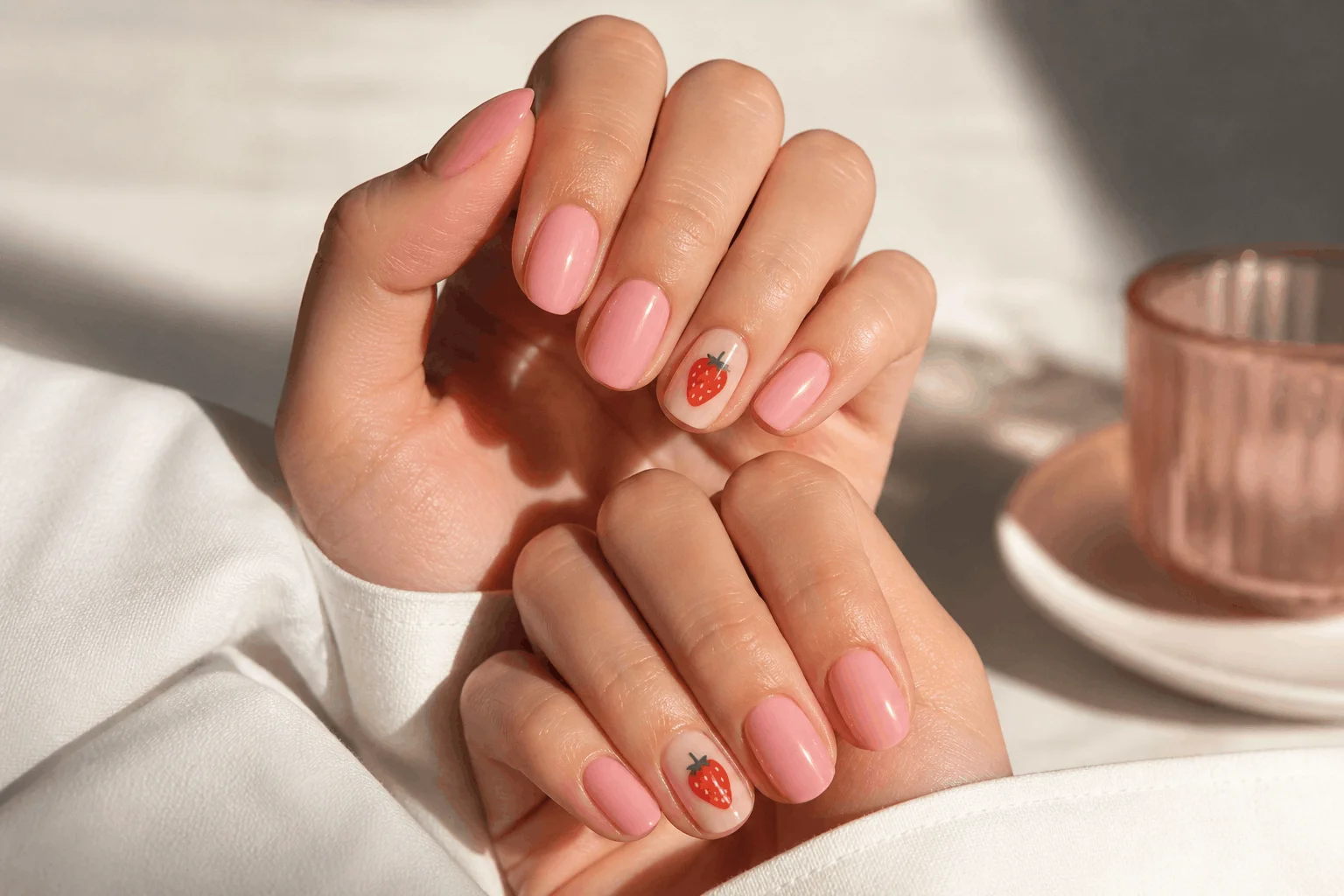 10 Strawberry Nails Designs You’ll Want Now 10 Strawberry accent nail design simple manicure